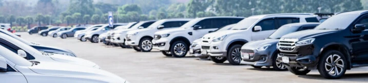 Line of used vehicles for sale